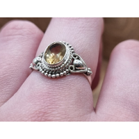 Echt zilveren ring met citrien